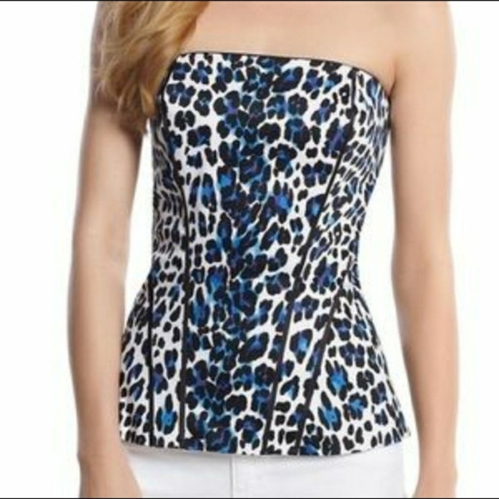 White House | Black Market Cheetah Cobalt Bustier